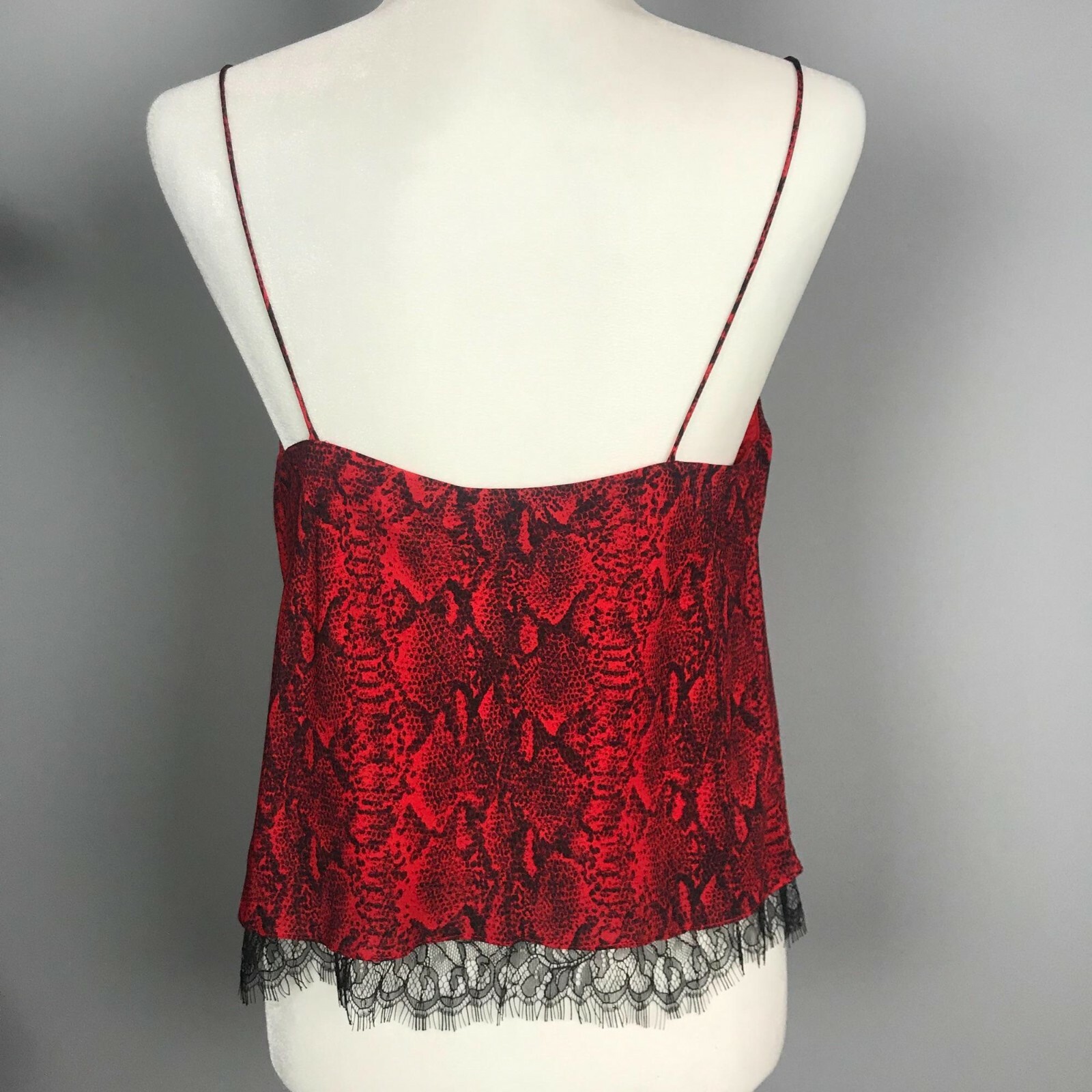 Alice + Olivia Python Print Silk Red/Black Tank Top, S | eBay