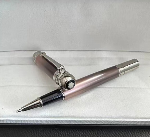 Deluxe Writers Series Pink&Black - Silver Clip 0.7mm Rollerball Pen No Box