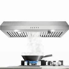 600CFM 30 inch Under Cabinet Range Hood  Stainless Steel 3-Speed w/LEDs New