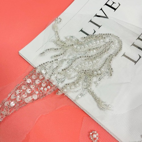 2x Paillettes Perline Toppe Applicazioni Cucito Fai da Te 3D Modello Sirena Accessorio Abito - Foto 4 di 10