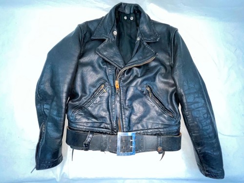 CHAQUETA DE COLECCIÓN AÑOS 50 60 PARA HOMBRES M CAL CUERO MOTOCICLISTA POLICÍA CHP CALIFORNIA - Imagen 11 de 23