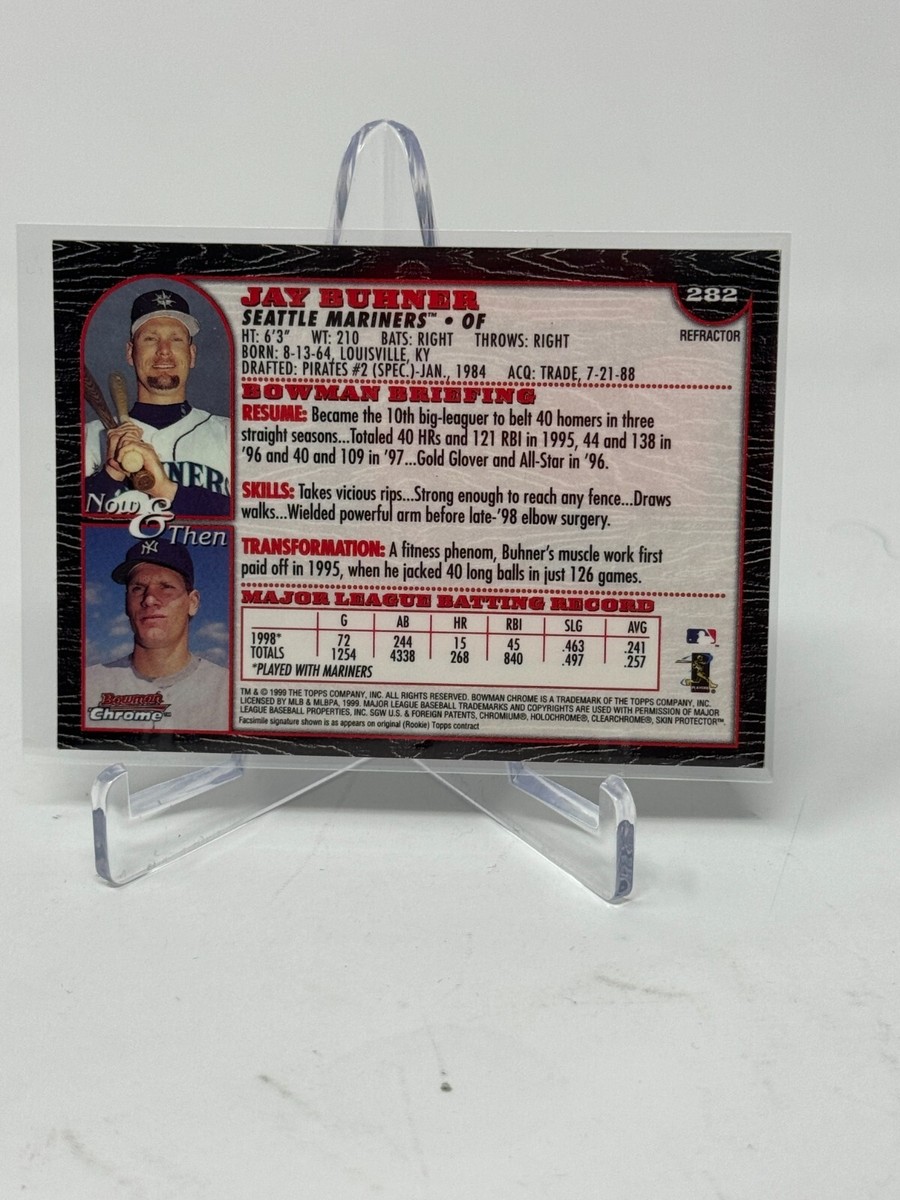 1997 Bowman Chrome Baseball Jay Buhner Refractor Card #282