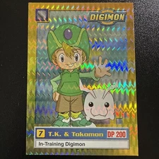 1999 Digimon 10 Of 34 #7 T.K. And Tokomon Animated Series 1 Holo Foil