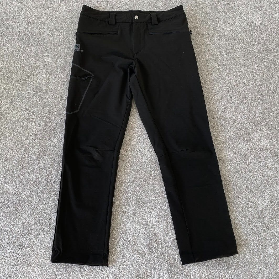 Salomon Pantalone Uomo 34X28 Nero Leggero Escursionismo Outdoor Chino Cargo Snap