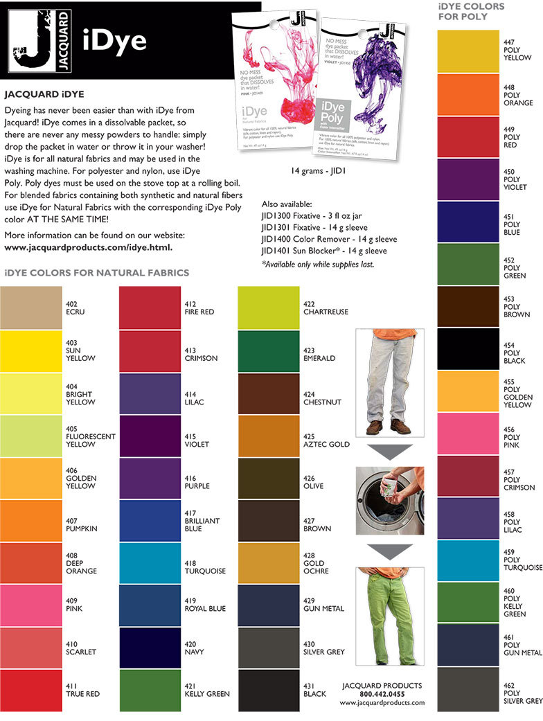 Jacquard iDye Natural Fabric Dye 14 Grams (30 Colours Available) eBay