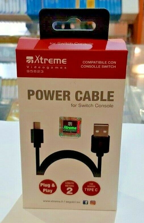 POWER CABLE TYPE C - Cavo di alimentazione per Nintendo SWITCH NUOVO SIGILLATO