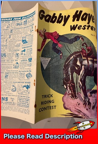 Gabby Hayes Western #91 (L Miller & Sons Printed in France Vintage Used) REPRINT - Picture 4 of 6