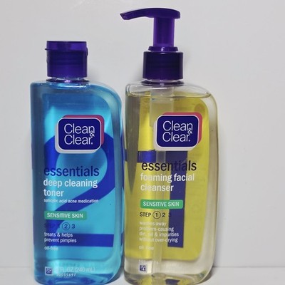 Clean & Clear Essentials Foaming Facial & Deep Cleaning Toner SENSITIVE Original