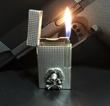 Dupont gas lighter LINE1L silver skull
