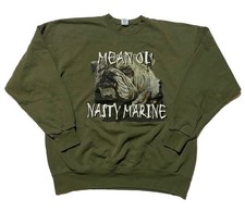 Vintage USMC Sweatshirt Mens XL Green Soffe USA Mean Ol Nasty Marine Graphic 90s