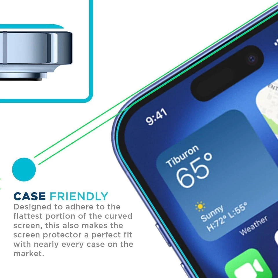 Tech Armor Ballistic Glass Protector for iPhone 16 Plus - 3 Pack - Image 3 of 4