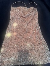 NWT Kiss The Sky Sequin Cowl Neck Mini Dress By Urban Outfitters Size: S