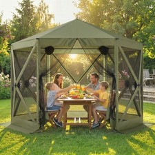10 x 11 ft Pop Up Gazebo Screen Tent, Portable Instant Camping Canopy Screen Ho