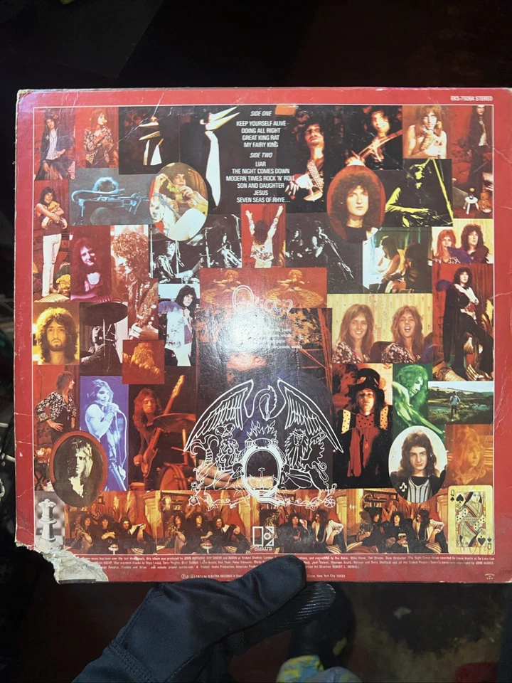 Queen 1973 Self-Titled Vinyl LP Record Album, Elektra Records Foto 2 de 3