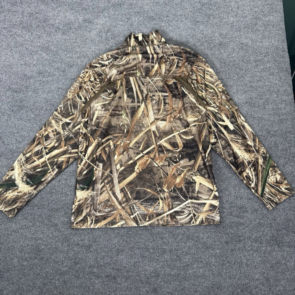 Gander Mountain Guide Series Shirt Men Medium Camo Real Tree Max 5 1/4 Zip Hunt - Image 3 of 4
