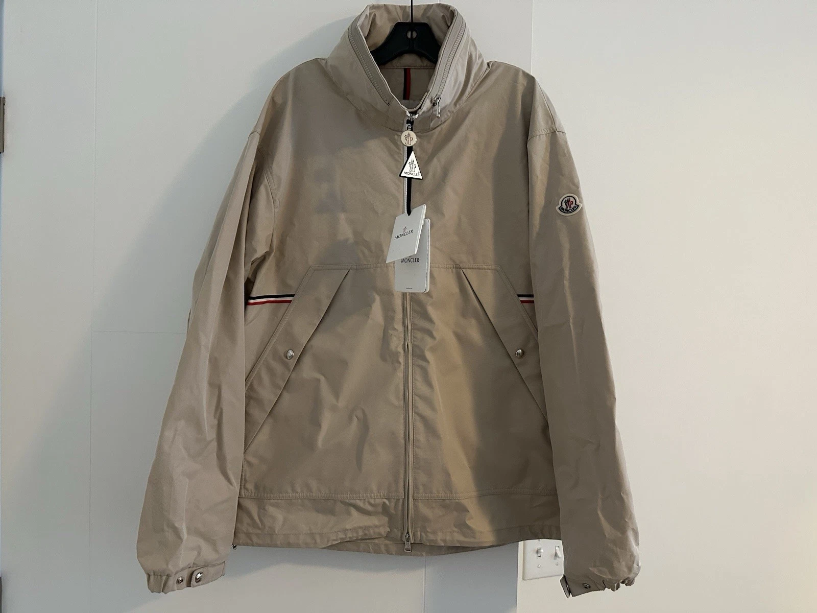 Moncler — Moncler Hoshi Giubbotto Cotton Twill Jacket ‘Beige’ Mens Size 5