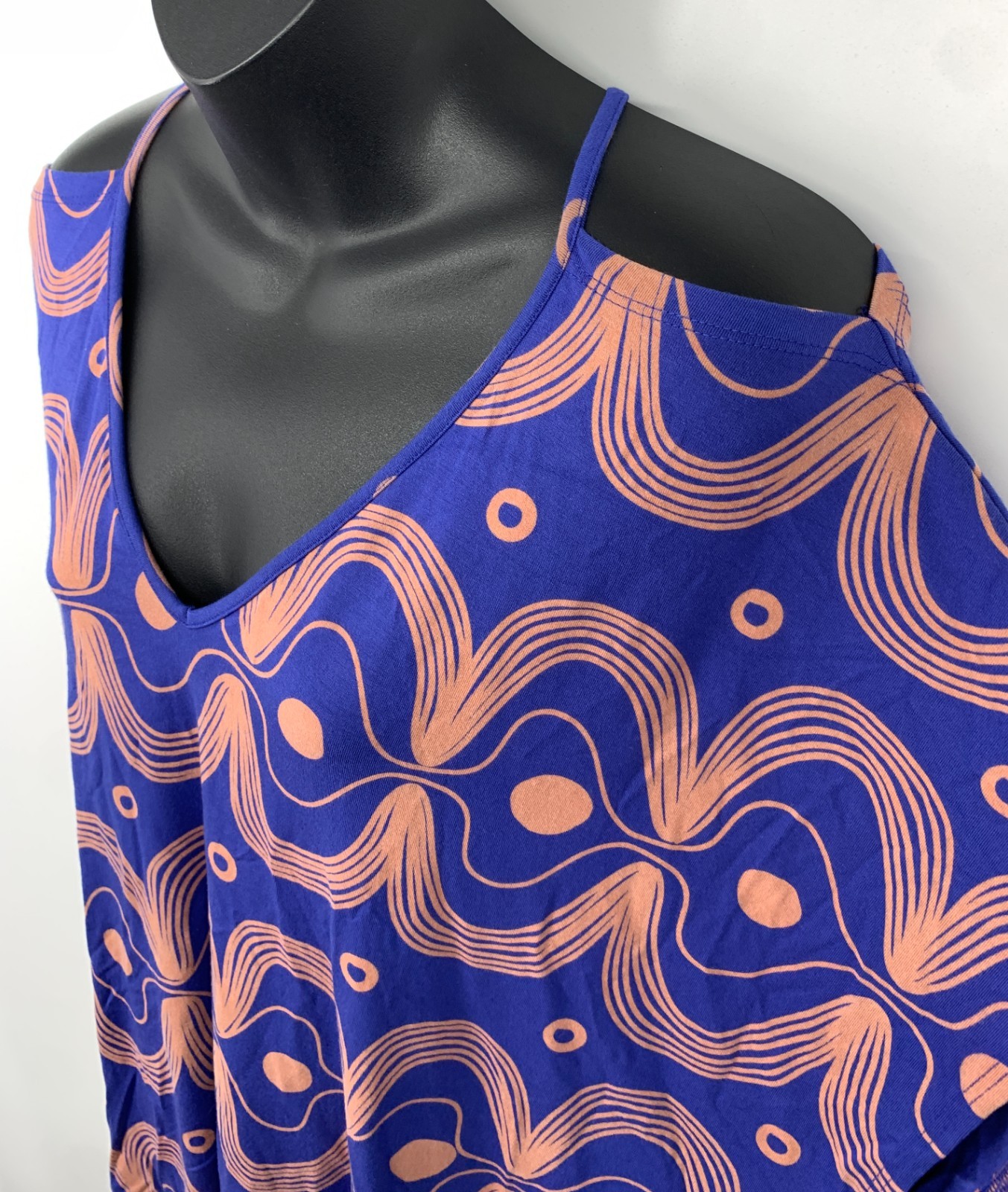 Fighting Eel Womans Blouse Small Medium Blue Oran… - image 4