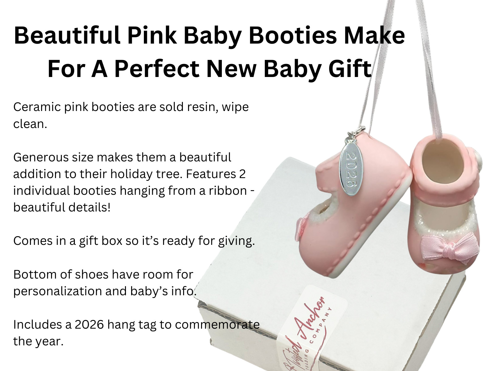 2026 Baby Girl Personalized Ornament Babys First Christmas Ornament Baby Booties