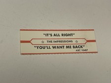 Jukebox Title Strip Impressions It’s All Right You’ll Want Me Back