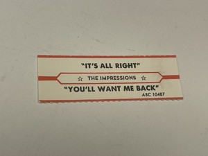 Jukebox Title Strip Impressions It’s All Right You’ll Want Me Back