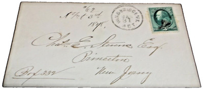1878 NAUGATUCK RAILROAD WINSTED & BRIDGEPORT RPO ENVELOPE NEW HAVEN