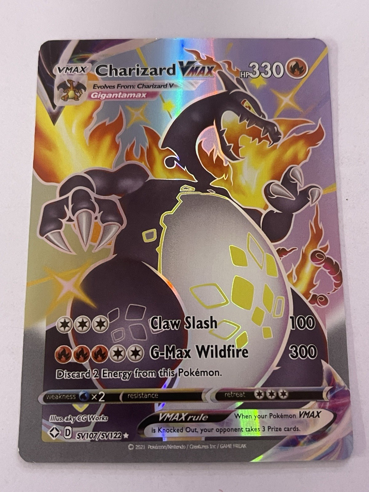 Charizard VMAX SV107/SV122 Shining Fates Pokémon TCG Near Mint Holo Rare VMax!