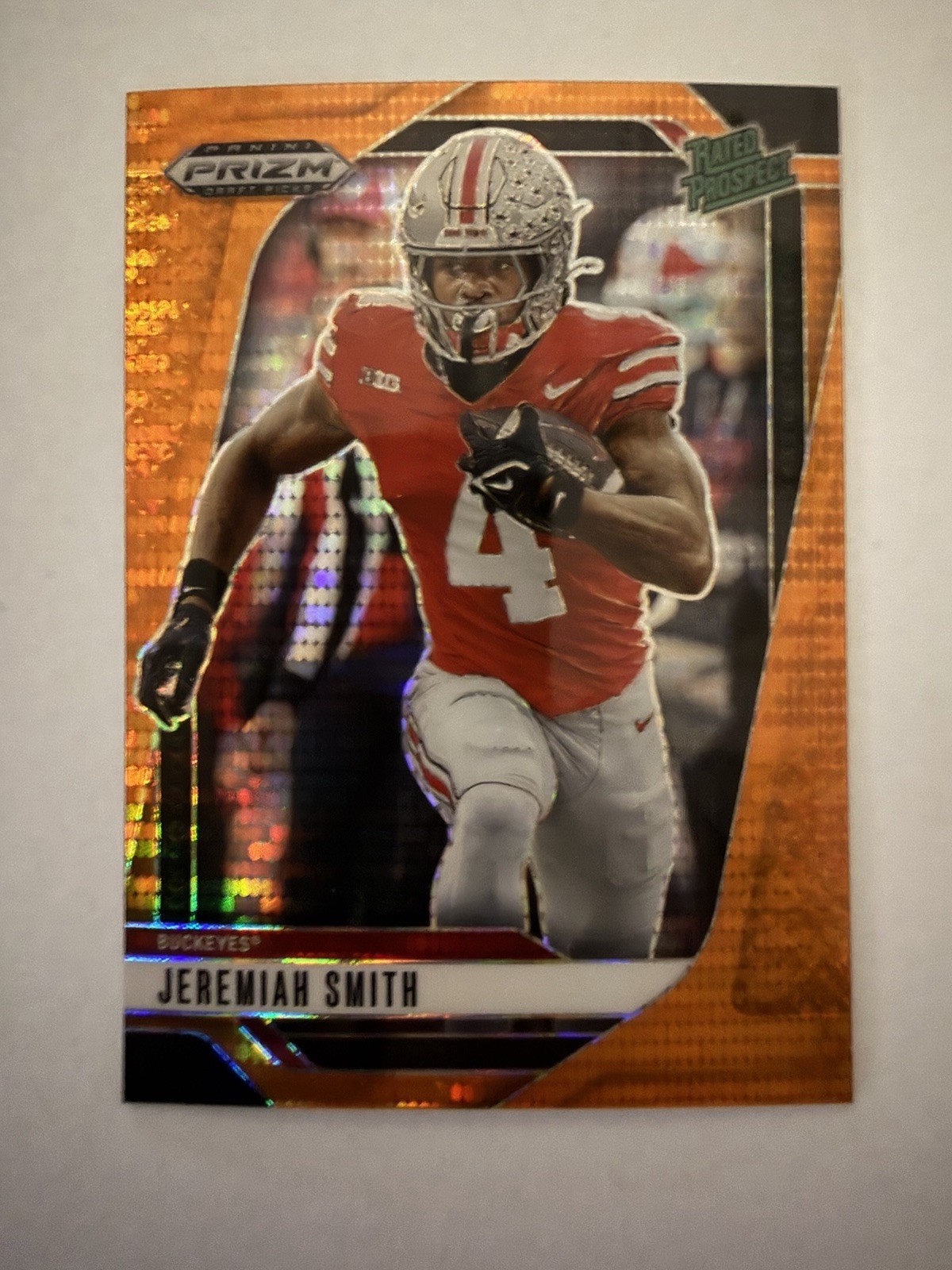 2025 Panini Prizm Draft Picks Jeremiah Smith /75 Orange Pulsar Prizm #160 OSU