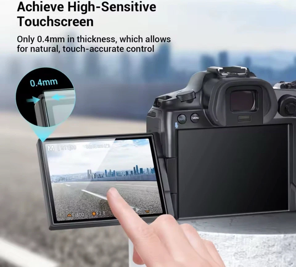 Protector de pantalla de vidrio templado 2 piezas para Canon EOS R8 R7 R6 Mark II R50 R10 R5 Foto 3 de 4