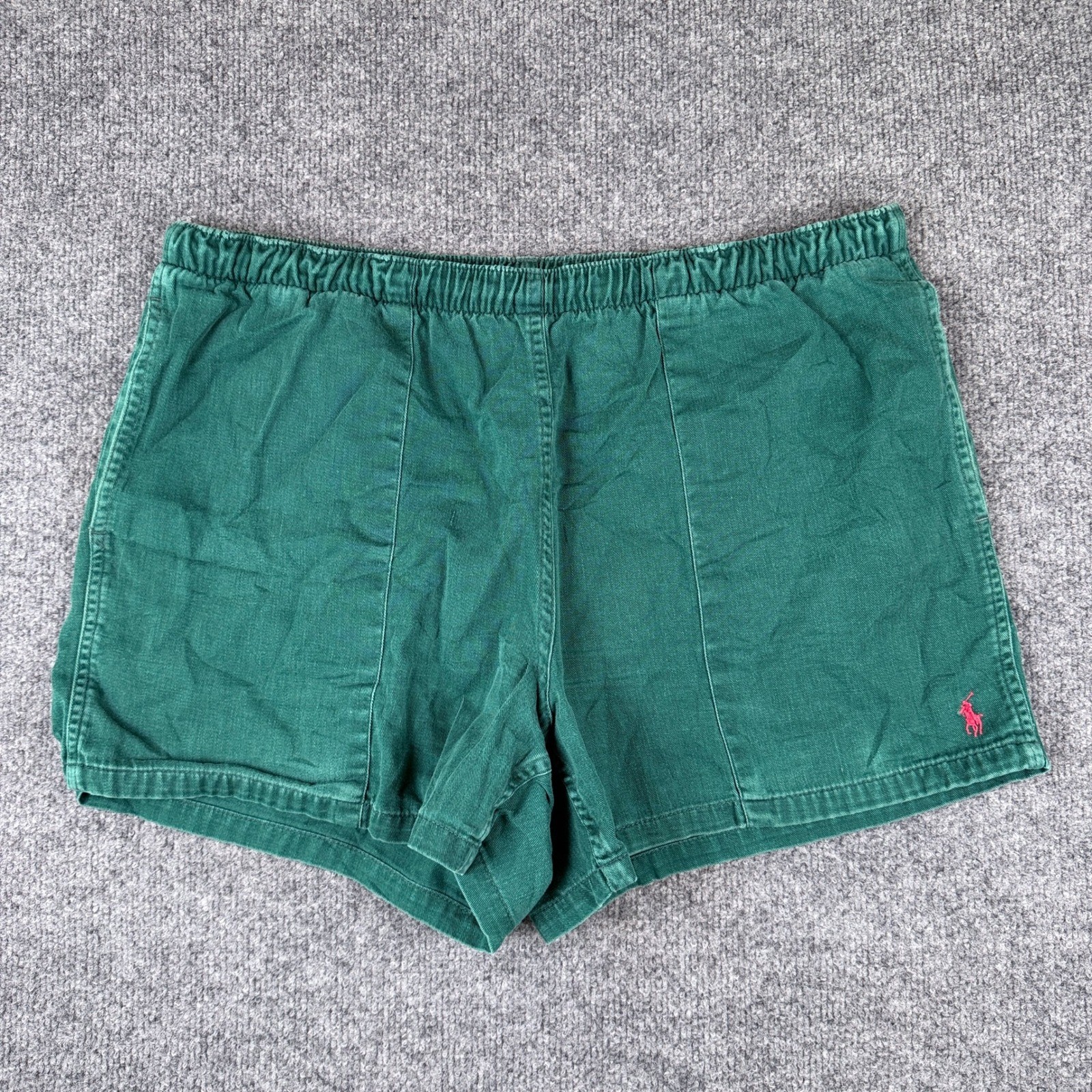 VTG 80s Polo Ralph Lauren Shorts Mens M Green 3" Easy Deck Baggies Made in USA