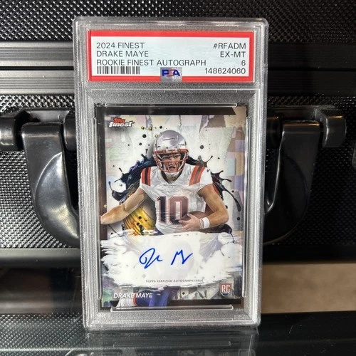 2024 Topps Finest Drake Maye Rookie Finest Autograph #RFA-DM PSA 6