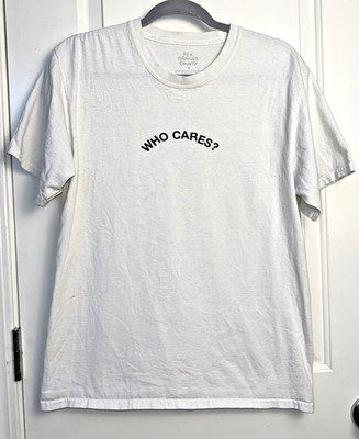 Rex Orange County Unisex T-Shirt M Who Cares Tour Double Sided Thumbs Up Graphic
