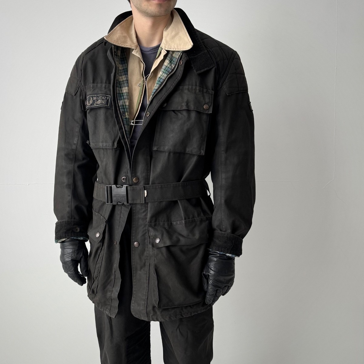 1990s Vintage Belstaff 'Driza-Bone' Trialmaster Waxed Suit Jacket