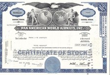 Dealer's Lot - 50 Pan American Airways Stock Certificates