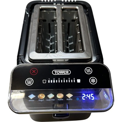 Tower Schwarz Digital Toaster 2 Scheiben Multifunktion Brot Toastgerät
