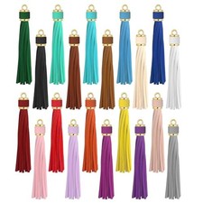 20Pcs Faux Leather Keychain Tassels for Jewelry Making 4 Inches Key Chain