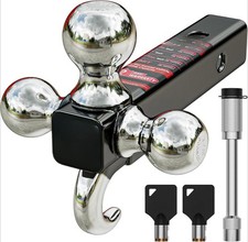 Trailer Hitch Ball Sizes Trailer Hitch Tri-Ball Mount with Hook & Pin Balls Sized 1-7/8,2& 2-5/16 inches