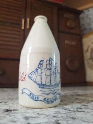 Vintage Shulton Old Spice After Shave Lotion Bottle Ship Grand Turk
