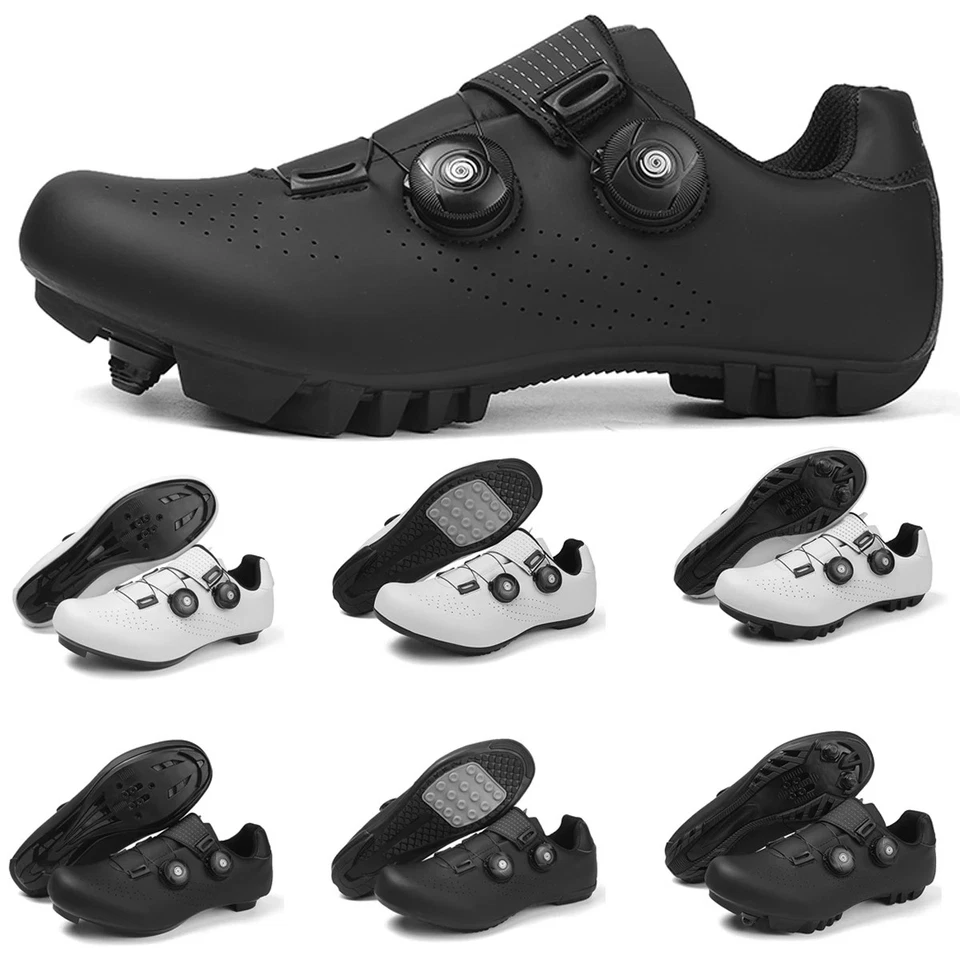 Professional MTB Road Bike Shoes Men Double Buckles Cycling Sneakers Bicycle - Image 2 of 4