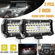2x 7Inch 30000LM LED Work Light Bar Flood Spot Pod Offroad Fog Driving ATV Truck