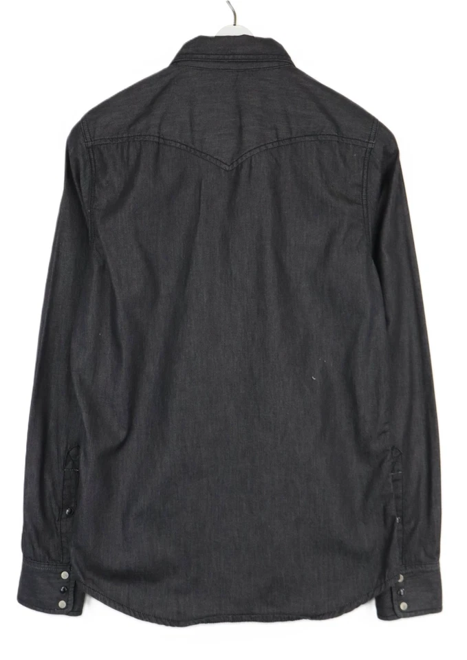 DIESEL Hemd Herren MEDIUM Western-Look Grau Geknopfte Brusttaschen Kragen - Bild 2 von 4