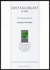 FRG FEDERAL ETB FIRST DAY COVER 1978/11 JANUSZ KORCZAK EUROPA CEPT REFOMER
