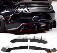 Gloss Black Rear Bumper Diffuser Body Kit Blades Fins For Ford Mustang 2015-2021
