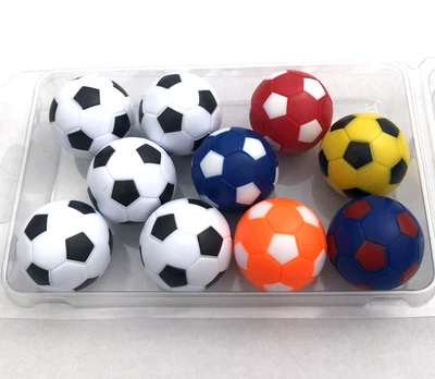 ROBERTSON 10 Kicker Bälle 5 x Schw-Weiss + 5 Farben Mix Tischfussball 35 mm Kicker Ball