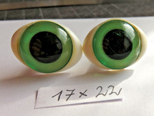 Tieraugen, Puppenaugen, leuchtend grün, weiße Augenwinkeln, Kunststoff 17 x 22