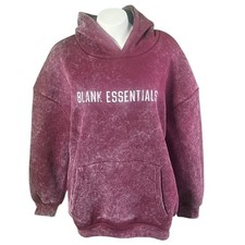 Image of Blank Essentials College Acid Wash Hoody Burgundy Oversized BE060-AW25-W-010 L