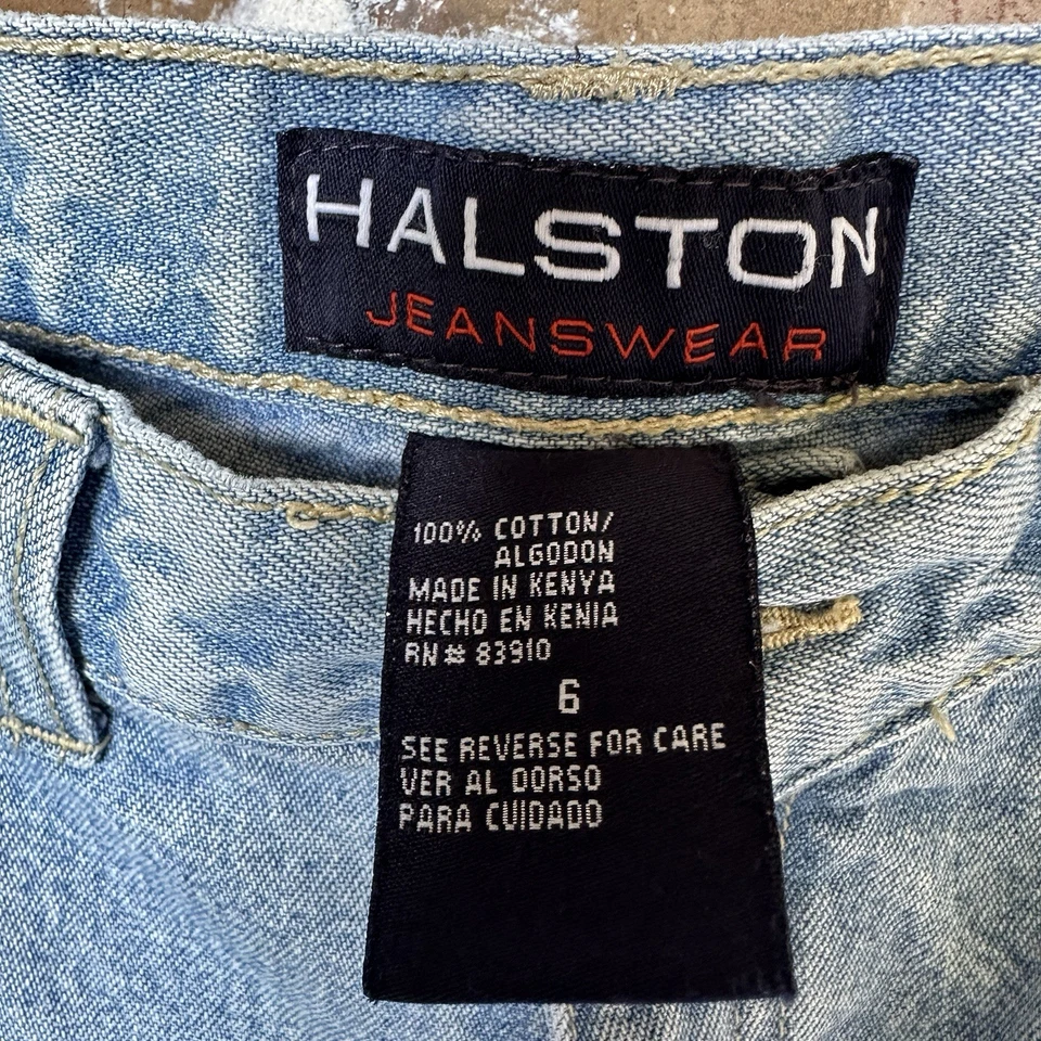 Halston Jeanswear Jeans Denim Blue Women's Size 6 Cropped High Rise Waist 28" - Image 4 of 4