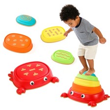 makarci Crab Stepping Stones for Kids,5pcs Double Anti-Slip Balance Sensory S...