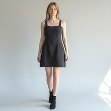 BDG Urban Outfitters Black Denim Strappy Mini Dress Square Neck Small