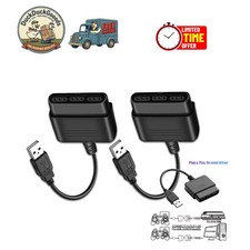 Compatible PS2/PS1 to USB Adapter Converter - Plug and Play for PS3/PC