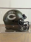 DJ Moore Bears Signed Riddel Mini Helmet Salute to Service Beckett COA
